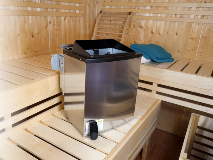 Karibu Bio-Kombiofen 9,0 kW externe WiFi Steuerung und Steine