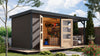 Karibu Hybrid Gartenhaus Jupiter 4 B terragrau/anthrazit, inkl. 2,35 m Anbaudach