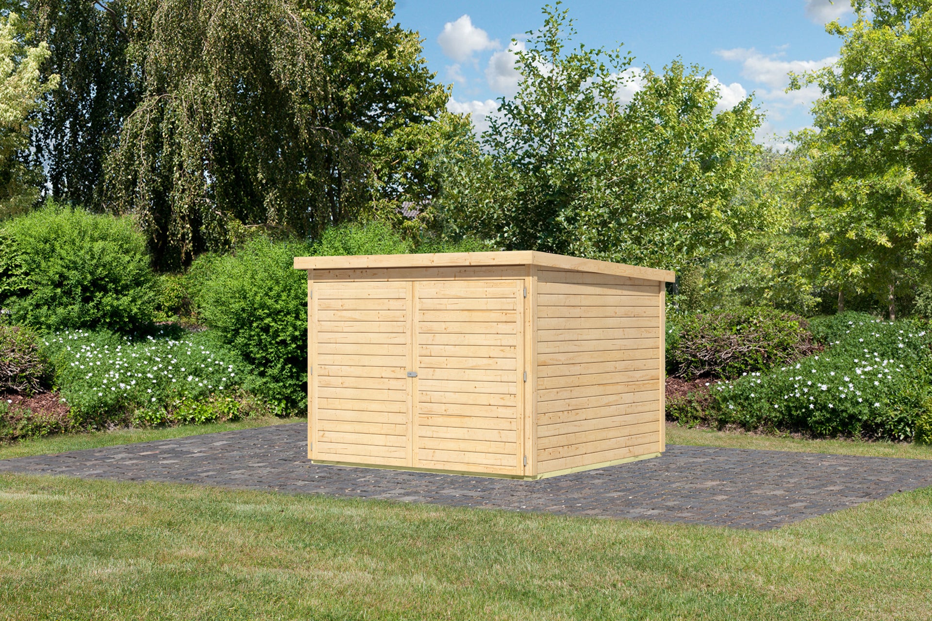 Karibu Fahrradgarage 4, natur 19 mm