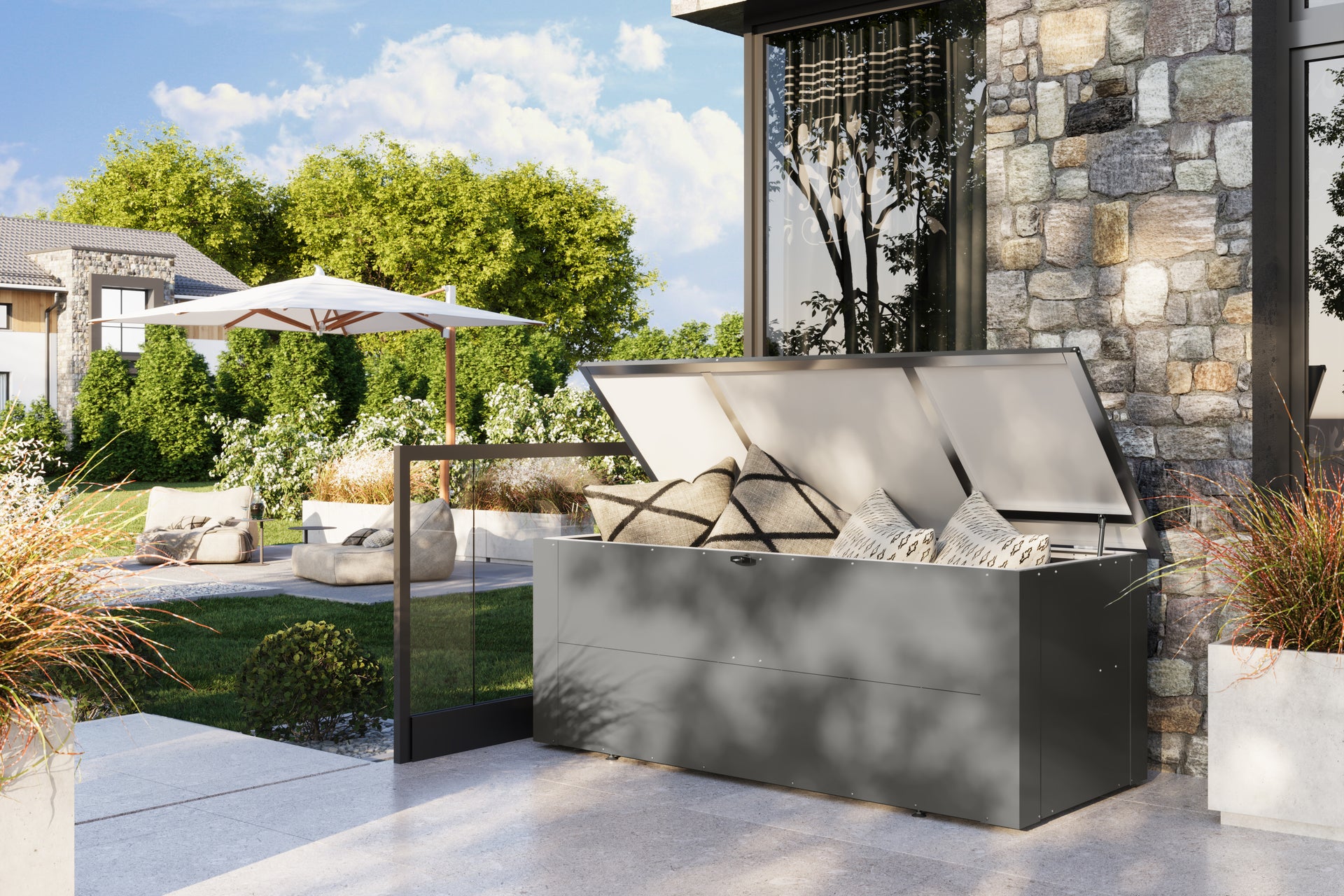 Karibu Metallbox Himalia 3, graualuminium