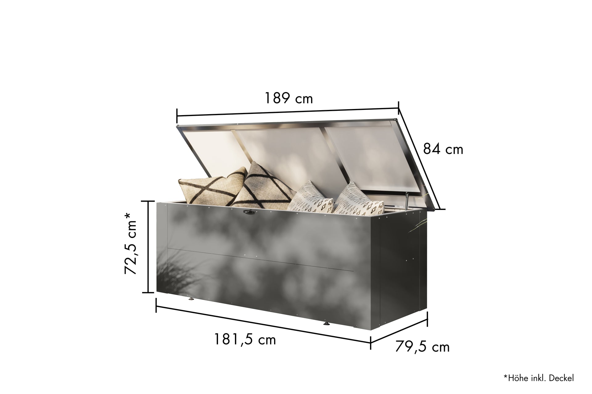 Karibu Metallbox Himalia 3, graualuminium