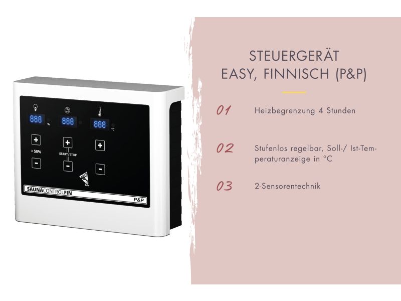 Karibu Saunaofen Plug & Play 3,6 kW externe Steuerung steckerfertig