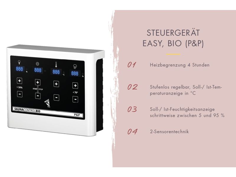 Karibu Bio-Saunaofen Plug & Play 3,6 kW externe Steuerung steckerfertig