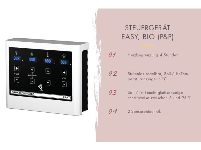 Karibu Bio-Saunaofen Plug & Play 3,6 kW externe Steuerung steckerfertig