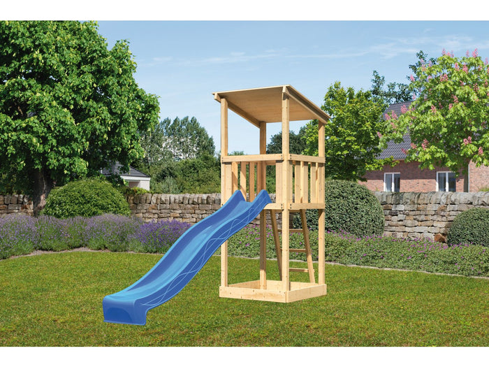 Karibu Spielturm Anna + Rutsche blau