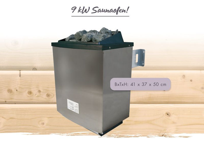 Karibu Saunaofen 9,0 kW externe Steuerung Easy und Steine