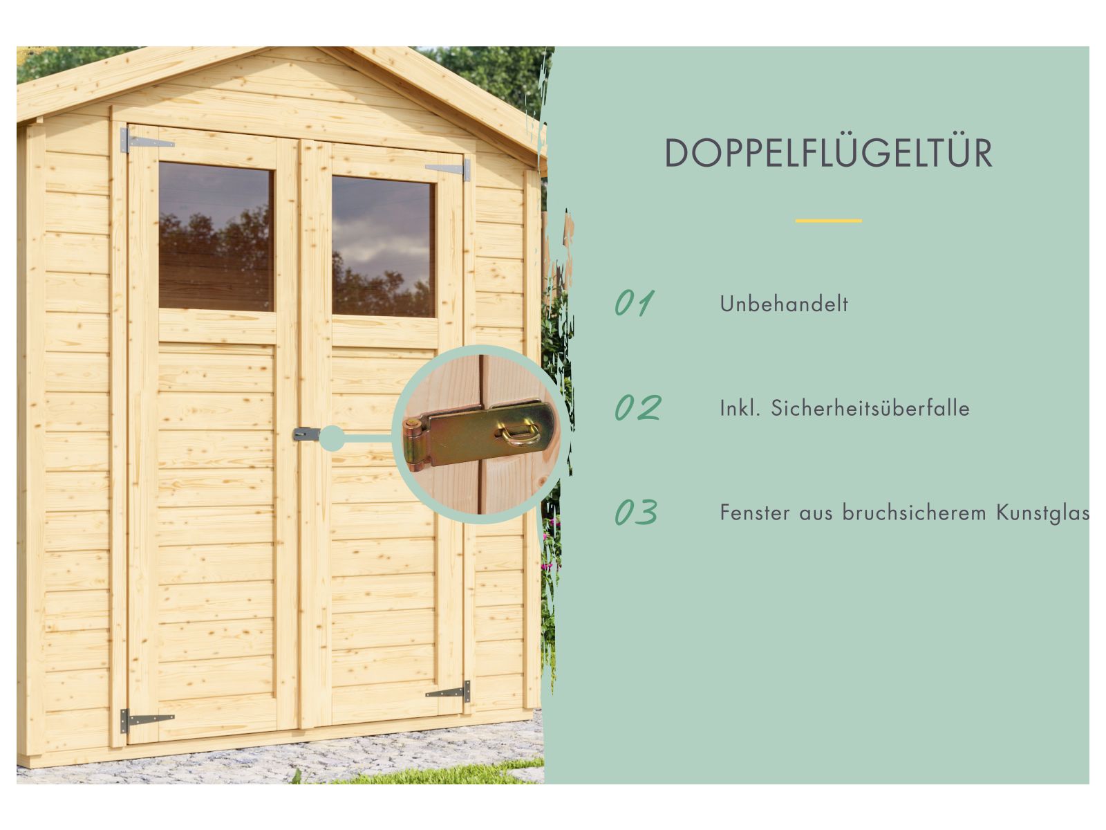 Karibu Gerätehaus Dana natur 14 mm