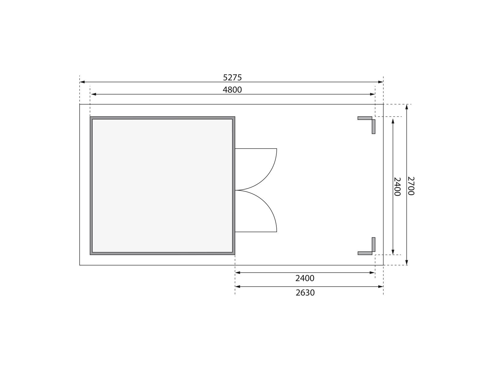 Karibu Gartenhaus Theres 3 natur- 1 Dachbausbauelement