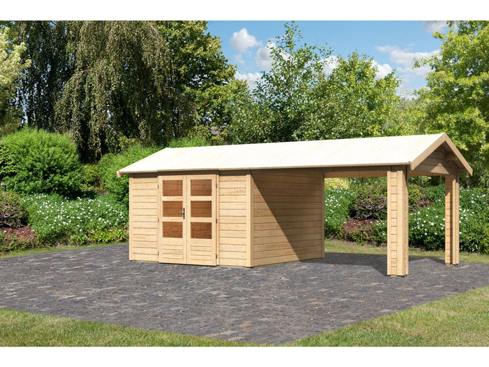 Karibu Gartenhaus Theres 7 natur- 1 Dachbausbauelement