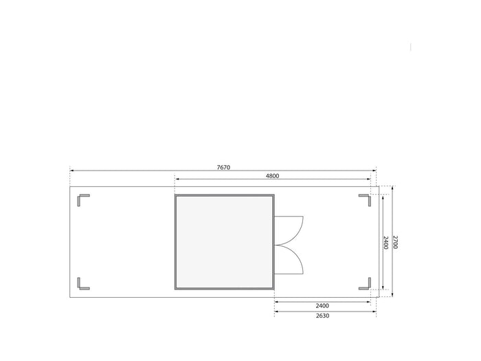Karibu Gartenhaus Theres 3 terragrau- 2 Dachbausbauelemente