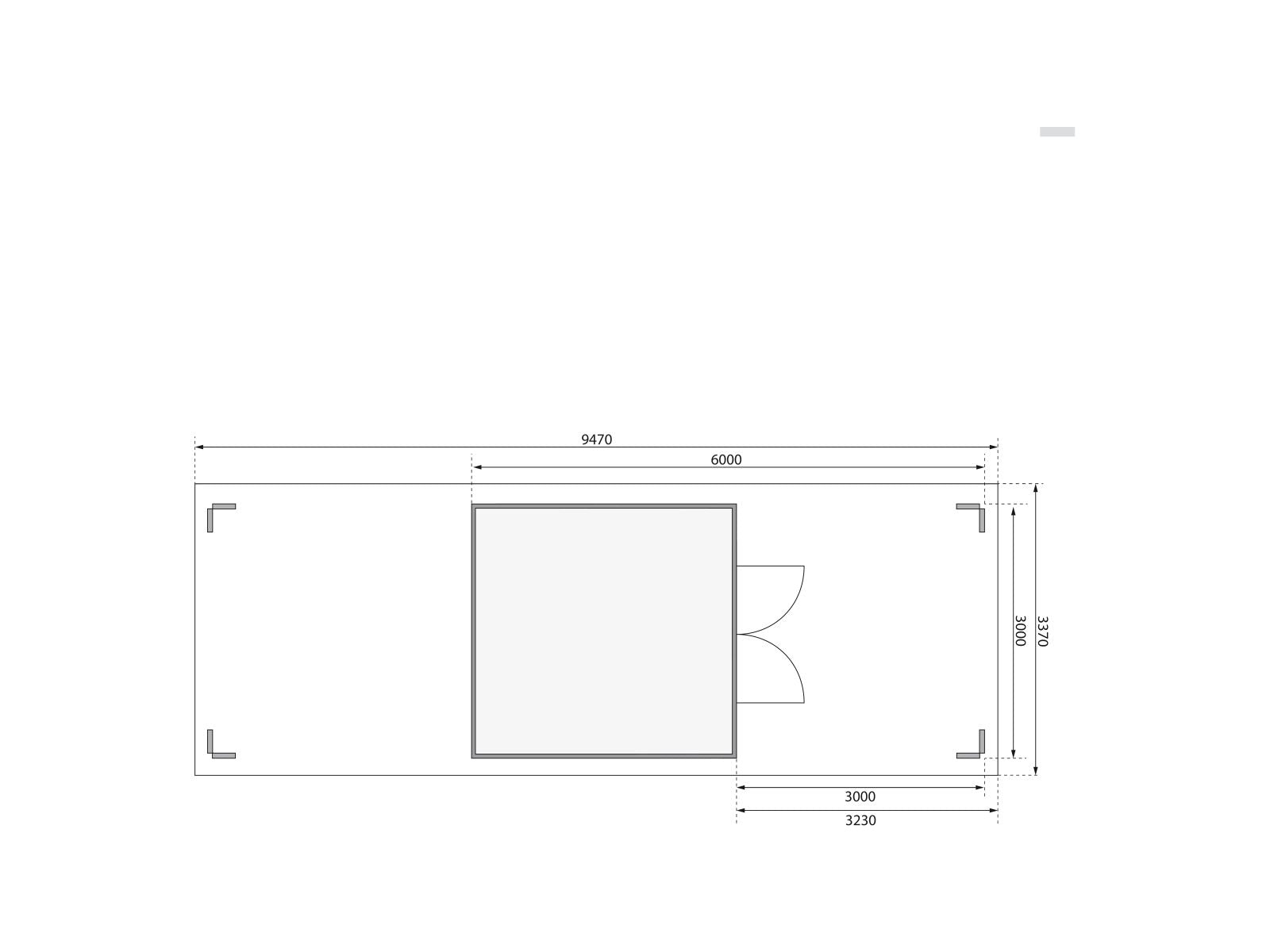 Karibu Gartenhaus Theres 7 terragrau- 2 Dachbausbauelemente