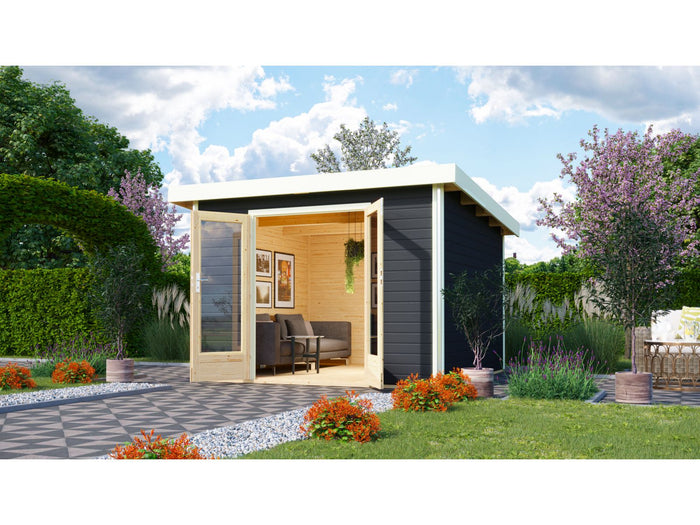 Karibu Gartenhaus Radeburg 1 terragrau 40 mm