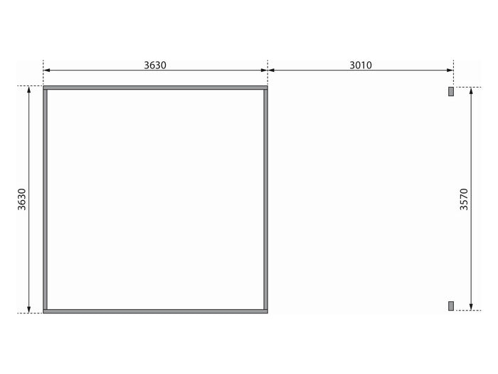 Karibu Gartenhaus Radeburg 3 natur mit Anbaudach 3,3 m