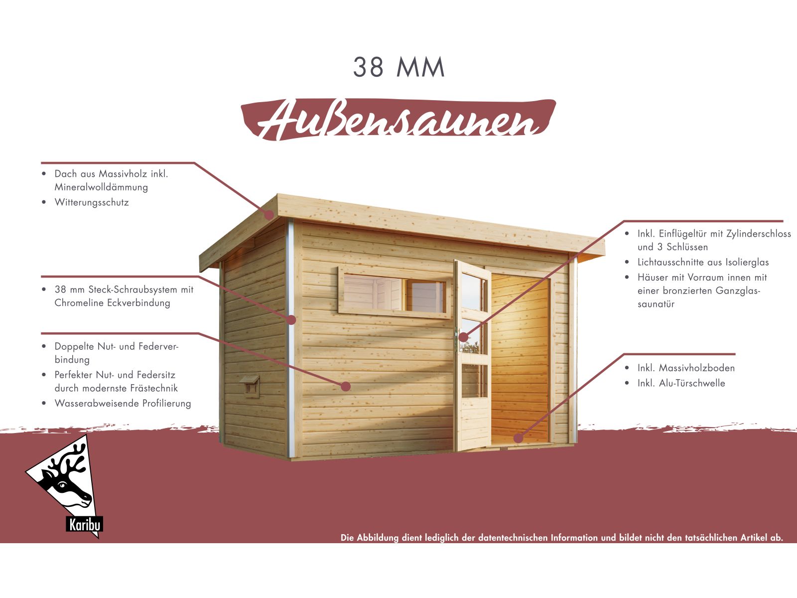 Karibu Gartenhaus Radeburg 3 terragrau mit Anbaudach 3,3 m und Rückwand
