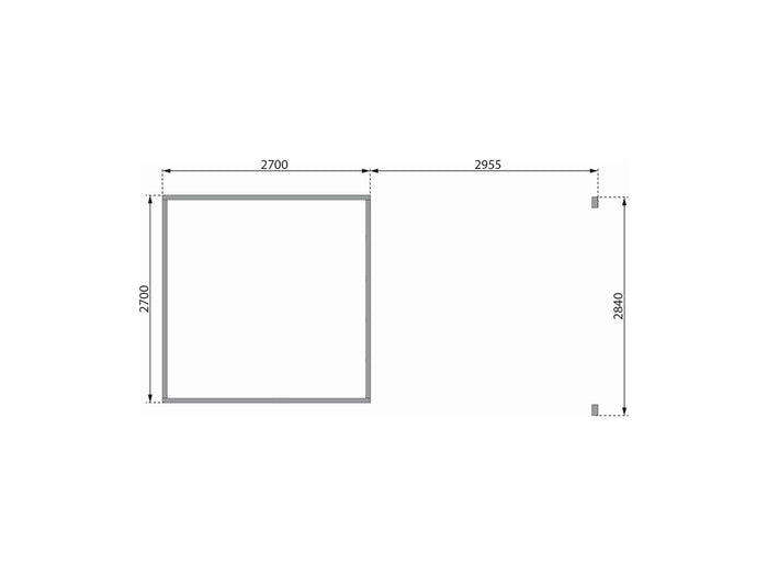Karibu Gartenhaus Kastorf 6 - 28 mm terragrau mit Anbaudach 3,2 m