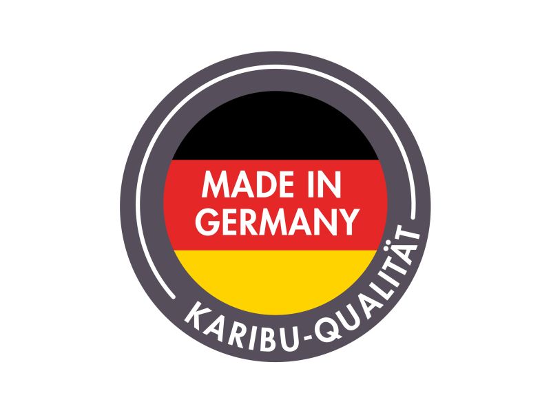 Karibu Saunahaus Monterey, schwarz, inkl. 9 kW Bioofen ext. Steuerung, mit Séparée im Vorraum, 73 mm