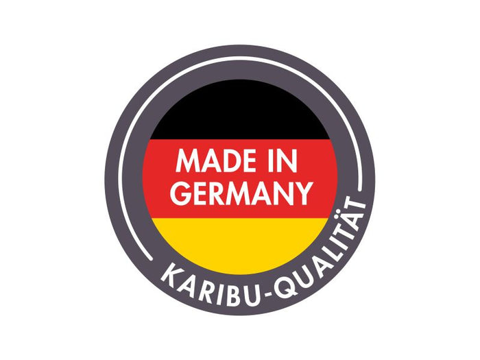 Karibu Hybrid Saunahaus Ares 2, naturbelassen/graualuminium, inkl 9 kW Ofen ext. Steuerung