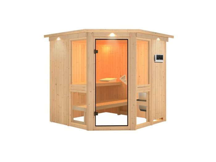 Amelia 2 - Karibu Sauna ohne Ofen - inkl. Dachkranz -