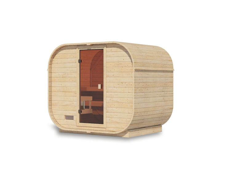 Karibu Fasssauna Quadro 1 Plus, ohne Ofen, 38 mm