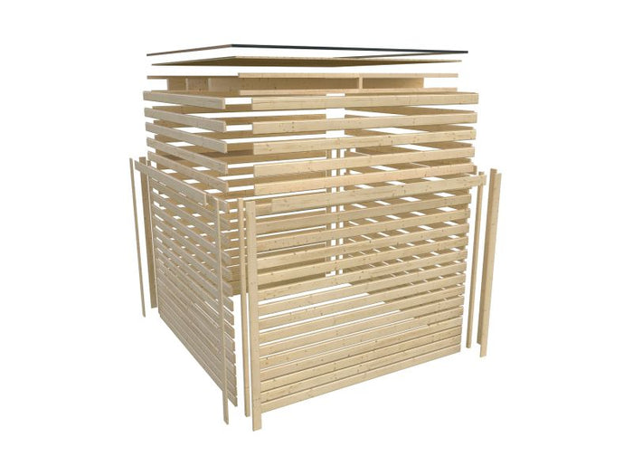 Karibu Hybrid Saunahaus Ares 2, anthrazit/graualuminium -ohne Ofen-