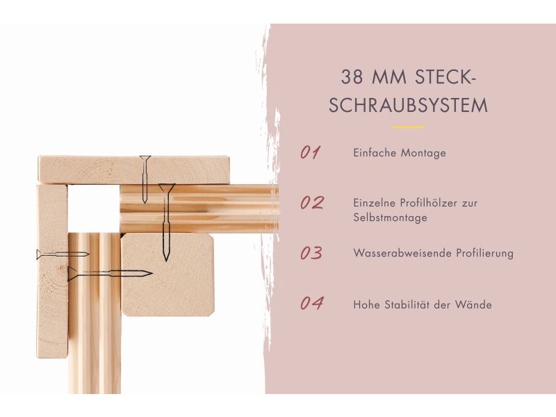 Karibu Hybrid Saunahaus Ares 3, anthrazit/graualuminium, inkl. 9 kW Ofen ext. Steuerung