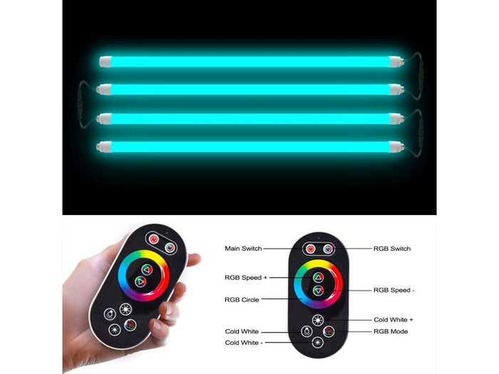 Karibu RGB+W Leuchtenset 4x750mm mit Fernbedienung/Bankunterbeleuchtung