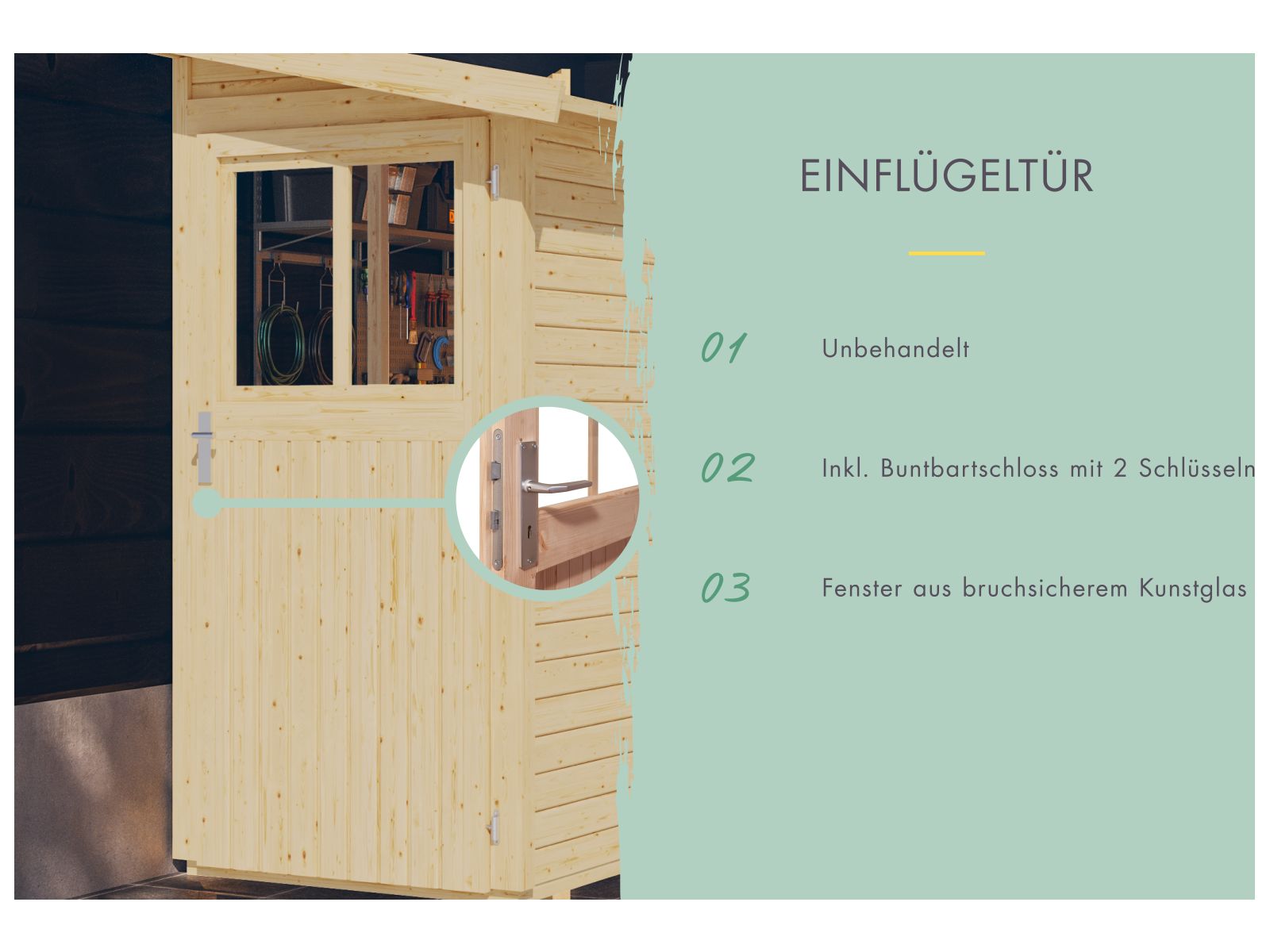 Karibu Anlehngartenhaus Görlitz natur 19 mm