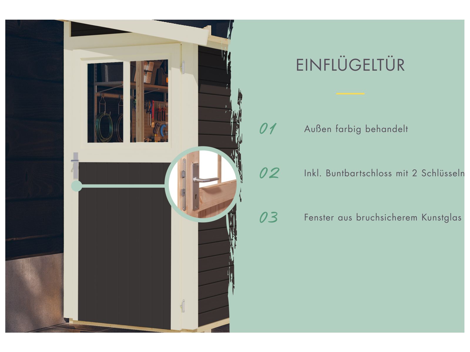 Karibu Anlehngartenhaus Görlitz terragrau 19 mm