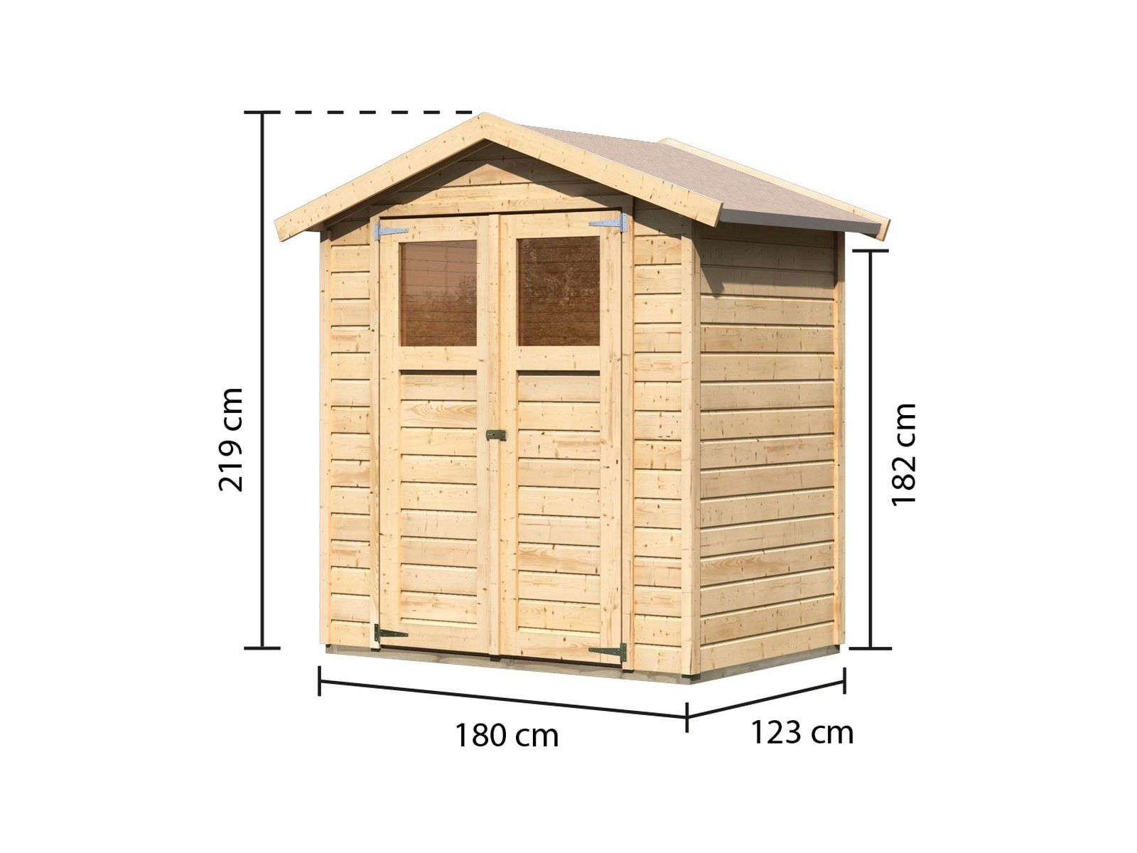 Karibu Gerätehaus Dahme 1 natur 14 mm