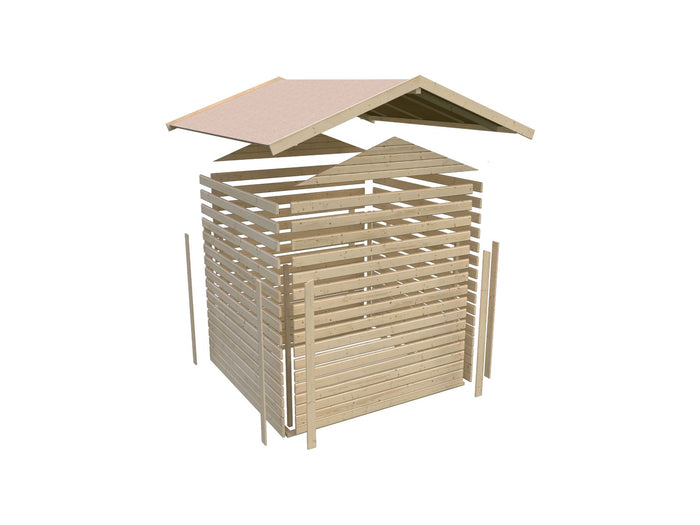 Karibu Gerätehaus Dahme 3 natur 14 mm