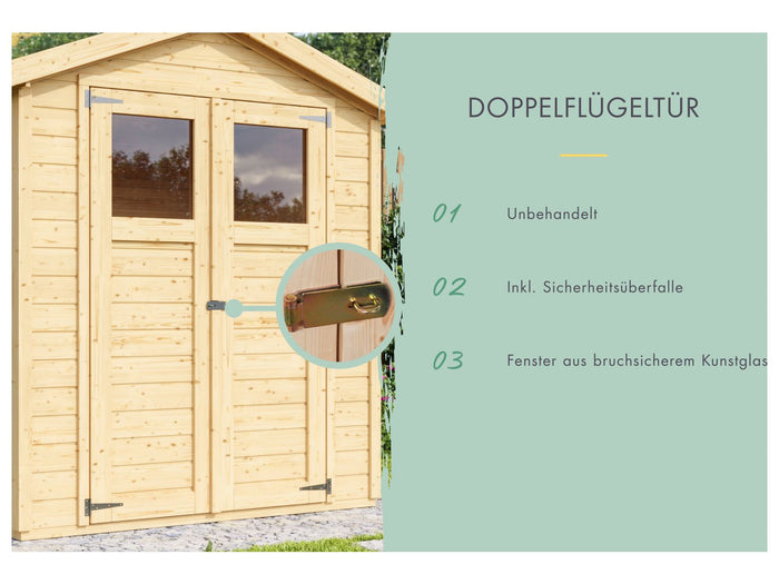 Karibu Gerätehaus Dalin 1 natur 14 mm