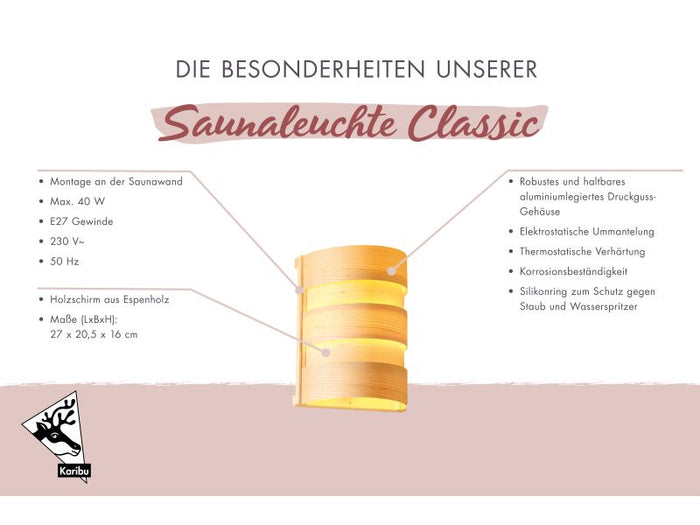 Karibu Saunaleuchte Classic