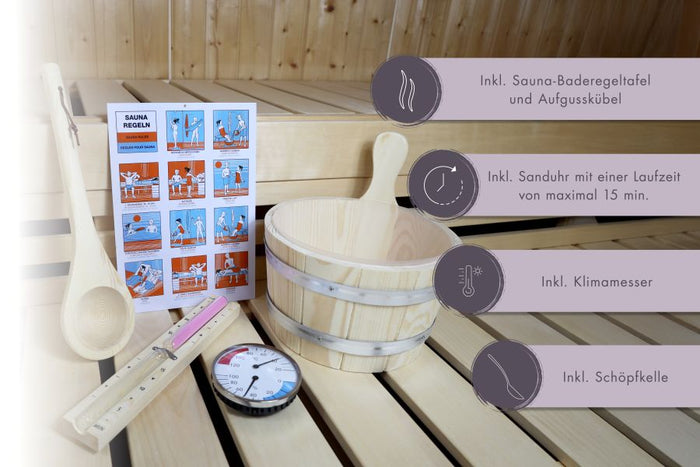 Karibu Saunazubehör-Set Classic 6-teilig