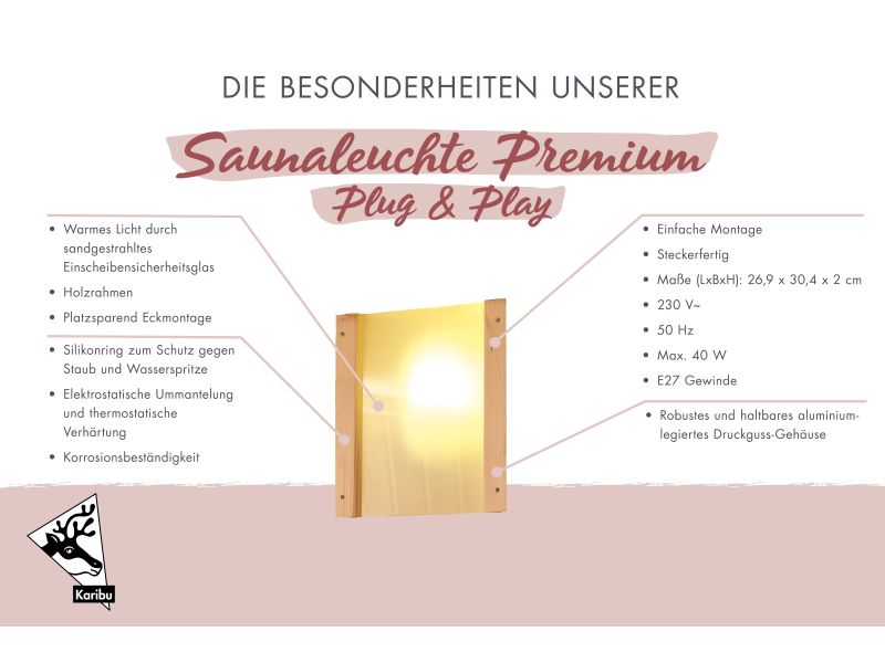 Karibu Saunaleuchte Premium Plug and Play