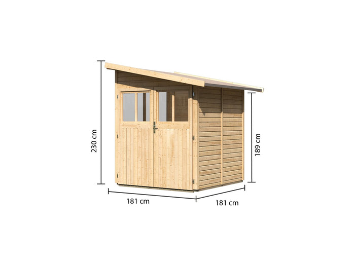 Karibu Gartenhaus Wandlitz 2 natur 19 mm