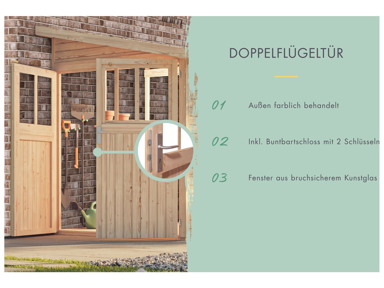 Karibu Gartenhaus Wandlitz 2 natur 19 mm