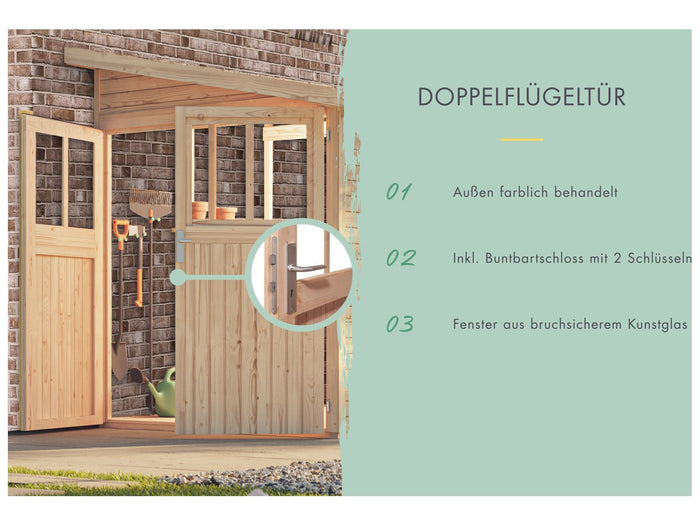 Karibu Gartenhaus Wandlitz 2 natur 19 mm