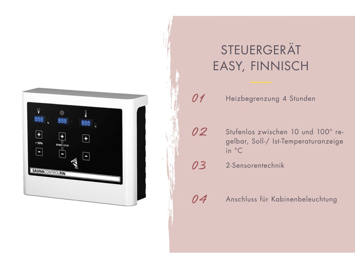 Karibu Hybrid Saunahaus Ares 2, inkl. Anbaudach in naturbelassen/graualuminium, inkl. 9 kW Ofen ext. Steuerung easy