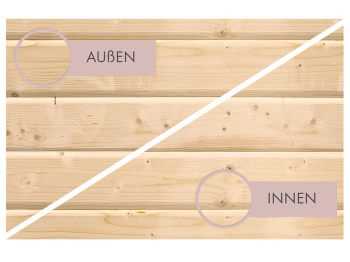 Karibu Saunahaus Skrollan 2, inkl. 9 kW Ofen ext. Steuerung HUUM - Klassische Tür