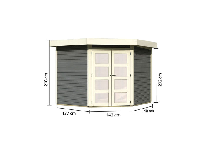 Karibu Gartenhaus Goldendorf 5 terragrau 19 mm