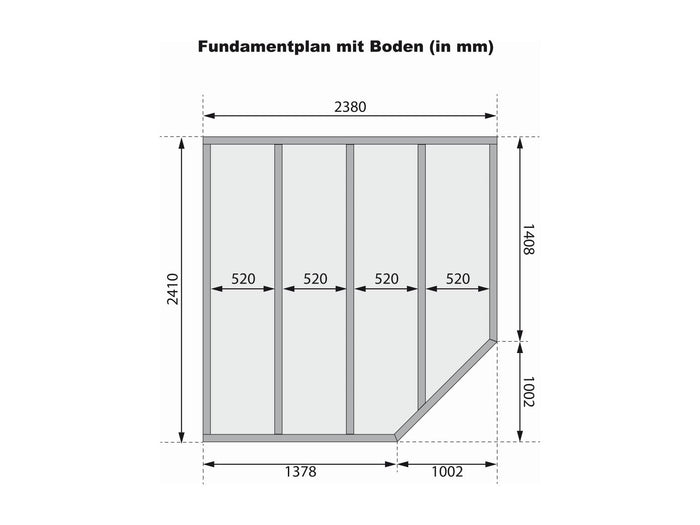 Karibu Gartenhaus Goldendorf 5 terragrau 19 mm