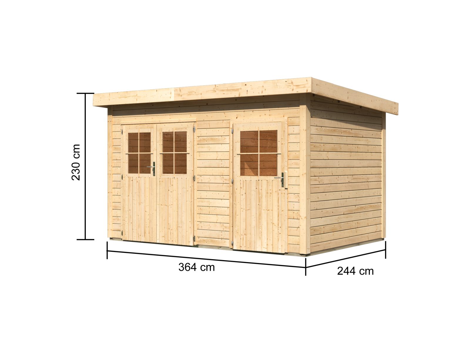 Karibu Gartenhaus Tintrup 2-Raum-Haus natur 28 mm