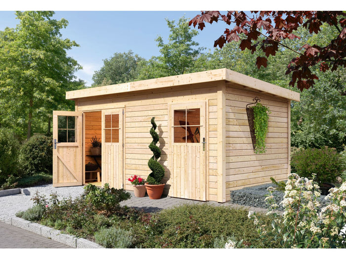 Karibu Gartenhaus Mattrup 2 raum Haus natur 28 mm