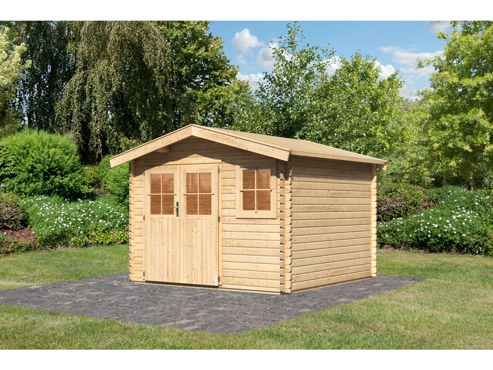 Gartenhaus 38 mm Felsenau 3 naturbelassen