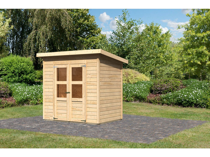 Karibu Gerätehaus Merseburg 3 natur 14 mm