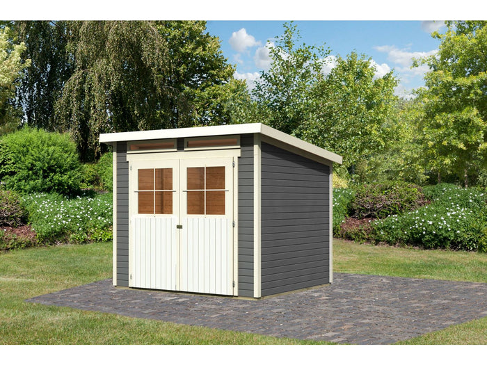 Karibu Gartenhaus Glücksburg 4 terragrau 19 mm