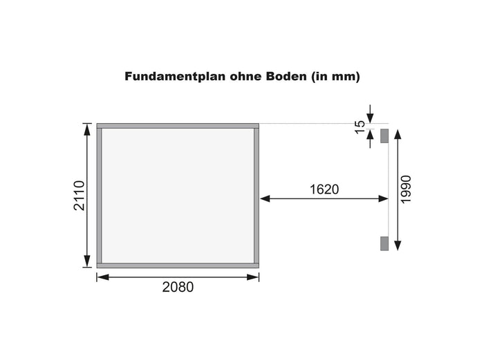 Karibu Gerätehaus Merseburg 4 SET mit Anbaudach