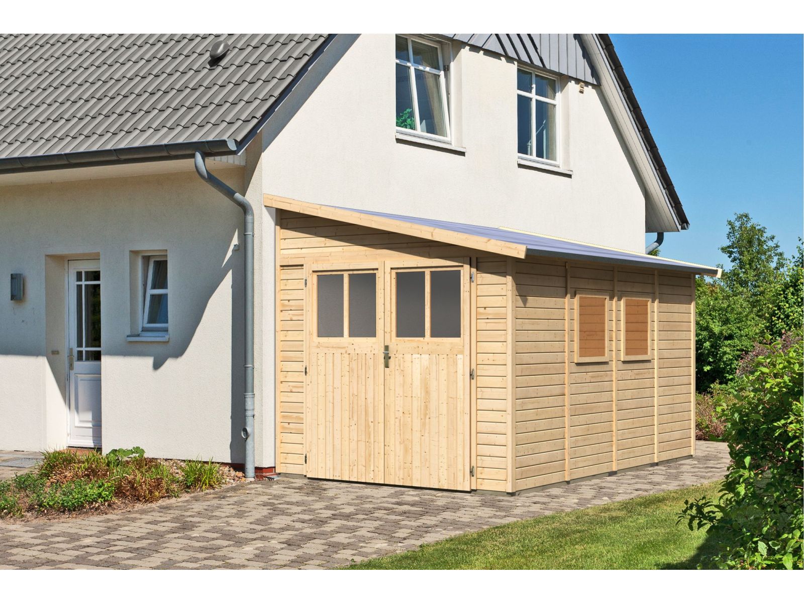 Karibu Gartenhaus Bomlitz 4 natur 19 mm