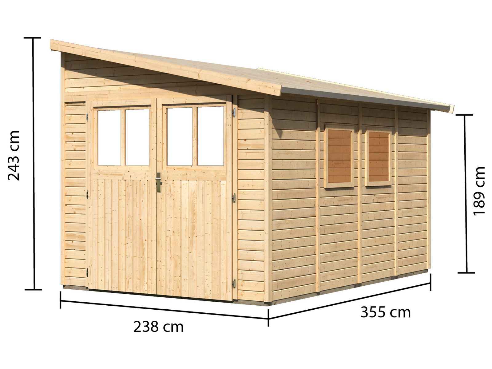 Karibu Gartenhaus Bomlitz 4 natur 19 mm