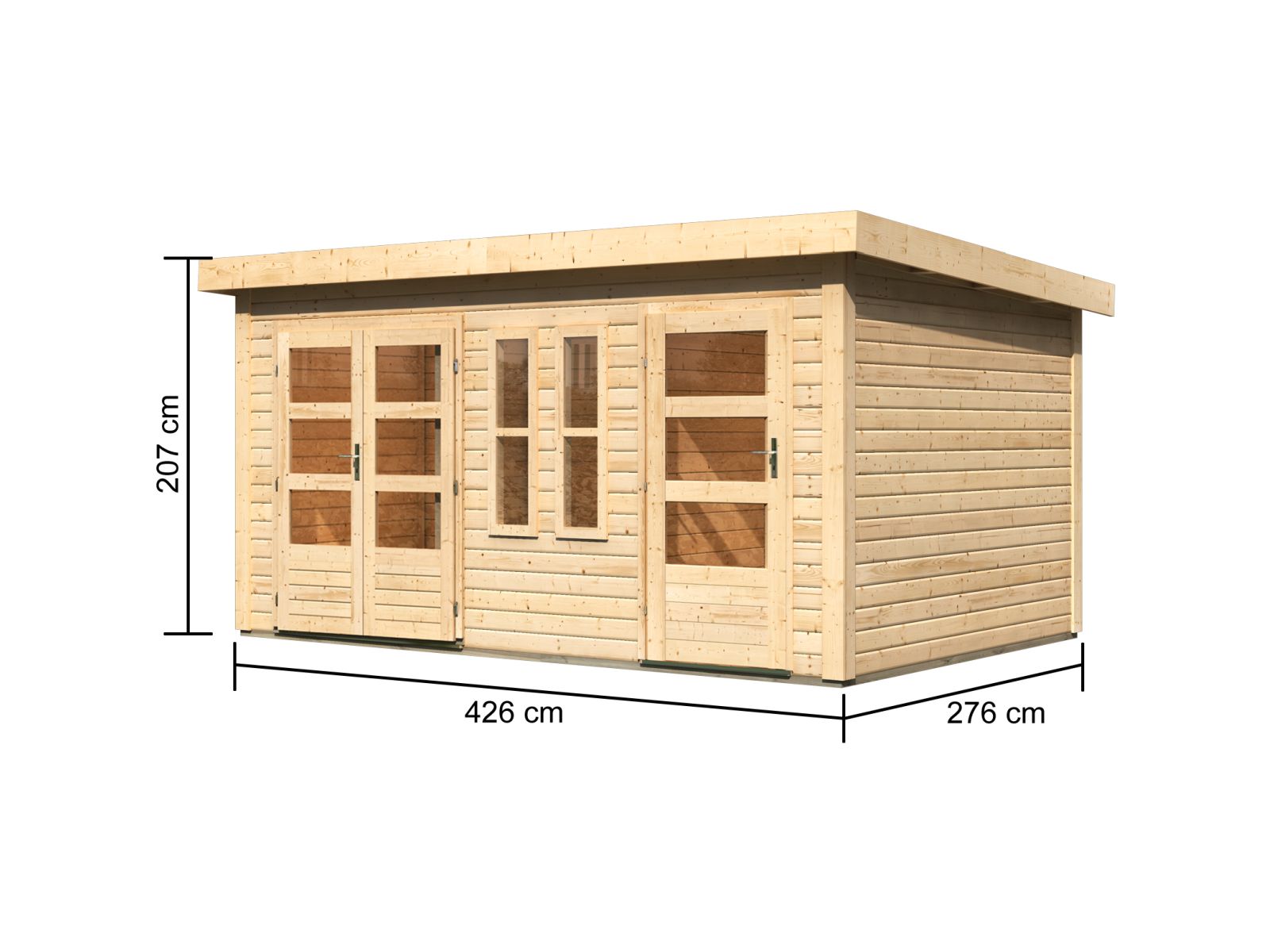 Karibu Gartenhaus Schönbuch 2 38 mm 2-Raum-Haus